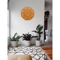 Gloridec Wooden Multilayered 3D Decorative Mandala Wall Decor | Decorative Round Mandla Wall Art For Living Room Wall Hanging Home Decor | Rm07 (24" X 24" Inch)