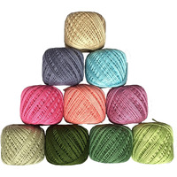 Lambodar Crochet Cotton Tatting Thread Yarn For Knitting And Craft Making Combo 35 To 40 M Approximate And Thread Size Is 1 Mm (2Nd) (Pack Of 10), 120 Gram, Multicolour