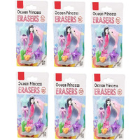 Parteet Mermaid Eraser (Pack Of 6) For Kids