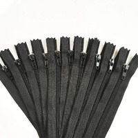 On Blow 42Cm Black Colored Nylon Invisible Zippers Closed End Diy Sewing Craft (Pack Of 30)