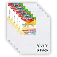 Amigozz Cotton Canvas Board For Painting, Pack Of 6 Piece, White Color (8 Inch X 10 Inch)