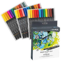 Kds Art Lyraa Aqya Dual Tip Brush Pen | Broad Tip On One Side And Fine Tip On Reverse Multiple Varient (Multicolor Set Of 36)