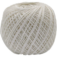 Prapti Handicrafts 3Ply White Mercerised Premium Cotton Crochet Knitting Thread Yarn For Craft Fast Color Pack Of 3 Ball 150 Gm(50Gm X 3)