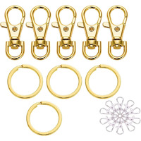 Diy Crafts 3X, Bright Gold, Swivel Lobster Claw Clasps + Snap Hook Metal Lobster Claw Clasps Swivel Lanyards Trigger Snap Hooks Strapfor Keychain Key Rings Bags & Jewe (3X, Bright Gold)