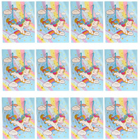 Gold Leaf Unicorn Themed Paper Bags, Unicorn Gift Goody Bags Candy Bag With Handle Reusable Birthday Bag Sweet Treat Bags Party Bags For Girls Kids Celebrations Baby Shower Halloween Christmas (Blue, 1 Count (Pack Of 12))