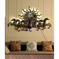 Krafti Deco-Metal Abstract/Wall Sculptures/Wall Hanging/Wall Art Multicolor For Home Decoration/Living Room/Office/Cafe/Bedroom Etc. (49X2X26 Inches) Cw082
