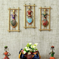 Framing Hub Musician Metal Wall Art(Set Of 3), Indian, Home Decor Art, Metal Wall Hanging Decorative Musician Ladies, Metal Sculpture, Indian Handmade