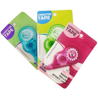 Eclet Correction Tape - Pack Of 3 Pcs Correction Tape 12 Meter X 5 Mm, For Journal, Correction Pen, Whitener For Correction, Stationary Items, Correction Pen Tape (Any 3 Random Color Sent) B