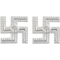 Dhruvs Collection 925 Pure Silver Pair Of Swastik | Sathiya For Puja Temple | Swastika Wall Hanging | Religious Positive Sign For Vastu, Good Luck And Prosperity