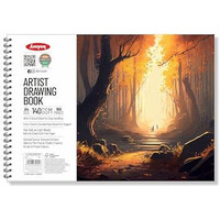 Anupam Artist Drawing Book For Sketching With Cartridge Paper For Sketching Wiro Binding 140Gsm 50 Sheets, 100 Pages For Artists, Kids & Professionals For Marker Colored Pencil Pastels (A4 Size)