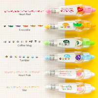 Funblast Decoration Tape, 2 Pcs Cute Novelty Sticker Pen Machine Decorative Tape For Scrapbooking Diary Planner Journal Diy Art & Crafts Decorative Masking Tape (4 Meter X 6 Mm) (Random Design)