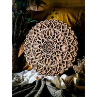 Gloridec 3D Laser Cut Decorative Mandala Wall Decor Made Of Engineered Wood | Decorative Multi Layered Round Mandala Wall Art, Living Room Wall Hanging (Gldc Round Mandala) (18" X 18" Inch)
