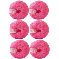 Vardhman Knitting Yarn Baby Soft Wool For Knitting, Kids Crochet Yarn Wool For Hand Knitting Art Craft, Knitting Wool Yarn For Sweater Scarves Hats And Dresses (6 Pcs, Carnation Pink), 150 Gram