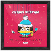 Indigifts Cute Funny Gift For Best Friend Sister Girl Chhupi Rustam Printed Poster Frame 6X6 Inches- Funny Gift Idea For Friend, Birthday Gift For Girl, Friend, Roomie, Hostel Friend, Bff Gift