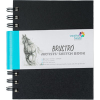 Brustro Artist's Small Wiro Bound Sketch Book | A6 Size, 120 Pages, 160 Gsm | Ideal For Sketching, Shading, Drawing, Blending, Mandala, Fine Art, Portrait, Spiral, Professional, Fine Art Students.