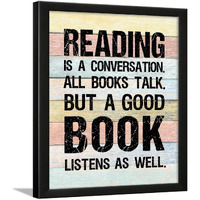 Chaka Chaundh - Book Quotes Wall Frames - Reading Quotes Frame - Book Quotes Poster - Book Wall Art Frame - (13.6 X 10.6 Inches) (Reading Is A Conversation - Vintage)
