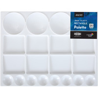 Brustro Rectangle 20 Well Plastic Palette - 32.5X25 Cm | Lightweight, Ideal For Oil, Acrylic, Watercolour Paints, Professional Art, Painting, Artists And Students.