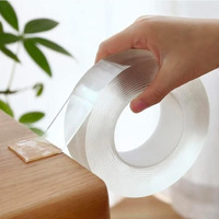 Mobdesk Double Sided Tape Adhesive Heavy Duty Multipurpose Strong Sticky Strip Grip Transparent Silicone Tape Removable Traceless Mounting For Walls Washable Anti-Slip Heat Resistant Multi-Functional