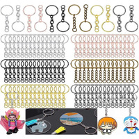 Diy Crafts 10X Keychain Chain Jump Ring, Antique Gold, D Hook Type Swivel Clasps Lobster Set, Metal Lanyard Snap Lobster Claw Clasps Rings Jump R (10X Keychain Chain Jump Ring, Antique Gold)