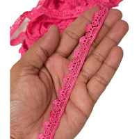 Embroiderymaterial Pink Cotton Trim Laces And Borders Material For Saree Border, Suit, Kurta, Dupatta, Blouse, Gown, Lehenga & Neckline (10 Meters, 1.3 Cm Wide)