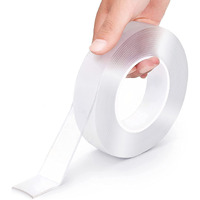 Skyzone Export Double Sided Adhesive Grip Tape | Multipurpose Removable Reusable Clear Tape | Reusable Strong Sticky Strips 3 M Waterproof Traceless Mounting Adhesive Strips For Walls Decor |