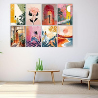 Cvanu Beautiful Aesthetic Girls & Sun View Picture Printed 8Pcs Wall Art Collage Kit Posters With Glue Dot Tape For Living Room| Office| Bedroom| Office| Walls Decorative Item (8.2Inch X 11.6Inch)_372