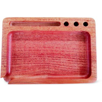 Premium Solid Wood Rolling Tray - 7" X 5" | Portable Tobacco Crushing & Cleaning Tray With Rolling Paper Slot, Cigarette Holder, And Easy-Clean Design