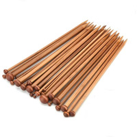 Maharsh 36 Pcs 18 Size Wood Knitting Needle Set 25Cm Or 35 Cm Small To Large 2-10Mm, Sturdy Round Blunt Yarn Knitting Needles Tool Kit