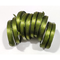 Omx Size 0.25 Inch (6.3Mm), Craft Satin Ribbon For Decoration, Gift Wrapping, And Other Multi-Purpose Use (Olive Green, Total 85 Mtr -10 Rolls - 8.5 Mtr In 1 Roll)