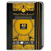 Zen Sangam - Portrait A6 Artists' 230Gsm, (80 Pages) Mixed Media Art Journal - Sketch Book Stitched Hardbound - Acid Free Cartridge Paper -Size (14.5Cm X 11Cm)-Pencils,Chalk,Oil Pastels,Crayons-Black