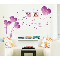 Indian Royals Purple Color Heart And Love At First Sight Quote Kids Self Adhesive Peel And Stick Home Dcor And Wall Decor Wall Sticker (50Cm X 70Cm)