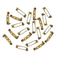 Embroiderymaterial Brooch Pin Two Holes Backs Jewellery Findings For Jewellery Making (20 Pieces, 7X22 Mm)
