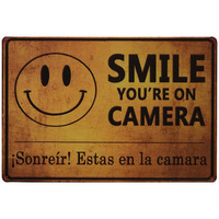 Store2508 Vintage Metal Tin Sign Poster  Cctv Sign Smile You Are On Camera 30X20 Cm