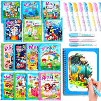 Sillyme 12Pcs Return Gifts Birthday Party For Kids - Magic Water Book For Kids - Water Painting Book - Coloring Drawing Painting Books Kit,Multicolor