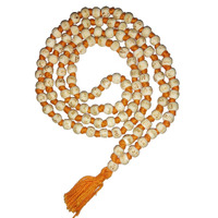 Purpledip Wooden Prayer Beads String Ram Mala: Siddha Japa Garland Necklace, 108+1 Hare Rama Beads, Unisex (12457B)