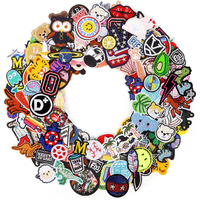 Embroidered Applique Iron-On Patches Assorted: Kingsow 50Pcs Random Embroidery Patches Sew Iron On Patch For Jackets Clothing