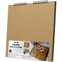 Lakeer 10" X 10" Black Sketchbook 400 Gsm Thick Paper Wireo Bound Hardboard Cover Acid Free 12 Sheets