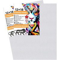 Goshu Triple Gesso Primed Surface With Mdf Backing 12X18 Inches Canvas Board/Panel With 100% Cotton Sourced From Bharat For Oil, Acrylic & Watercolor Painting (Pack Of 2, 12X18 Inches)