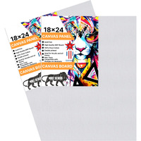 Goshu Triple Gesso Primed Surface With Mdf Backing 18X24 Inches Canvas Board/Panel With 100% Cotton Sourced From Bharat For Oil, Acrylic & Watercolor Painting (Pack Of 2, 18X24 Inches)