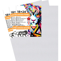 Goshu Triple Gesso Primed Surface With Mdf Backing 18X24 Inches Canvas Board/Panel With 100% Cotton Sourced From Bharat For Oil, Acrylic & Watercolor Painting (Pack Of 3, 18X24 Inches)