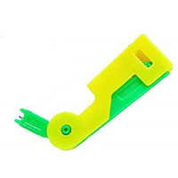 On Blow Automatic Needle Threader, Plastic Thread Guide Device, Yellow And Green (Pack Of 1)