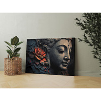 Nozvera Gautam Buddha Painting For Wall Decoration Big Size Large Canvas Buddha Wall Painting For Home Decor, Living Room, Bedroom, Office And Hotels Decoration (22 Inch * 16 Inch, Design 4)