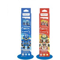 Deoxy Mech Warrior Student Hb Pencils, Ultra Dark Lead, 12 Pieces, Pack Of 2, Blue And Red