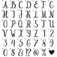 Hasthip Alphabet Letter Stencils, 42Pcs Reusable Plastic Letter Number Symbol Interlocking Drawing Template Kit For Painting On Wood, Wall, Fabric, Rock, Signage, Door Porch