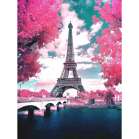 Lanloy Diamond Painting Kit, 12X16 Inch White Tree Of Life Diamond Painting, 5D Diamond Painting Kit For Home Leisure (Eiffel Tower)