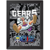 Tenorarts Monkey-D Luffy Gear 5 Manga Poster One Piece Anime Posters Laminated Poster Framed Paintings With Matt Finish Black Frame (12Inches X 9Inches)