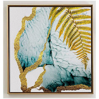 Printelligent Luxury Wall Art Golden Floating Frame Canvas Leev Art Painting For Living Room Bedroom (18 X 18 Inch) D (B)