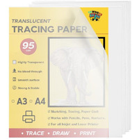 Townbus - 25 Nos Of 95Gsm Tracing Paper | A3 Translucent Sheets| Transparent Paper For Sketching |Tracing Paper For Art, Craft And Sewing