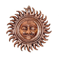 Aona Metal Sun Statue For Wall Hanging Home Decor | Height : 13.5 Inches (Large)