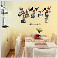 Jaamso Royals 'New Creative Flowers And Birds Photo Frame' Wall Sticker (Vinyl, 46 Cm X 5.1 Cm X 5.1 Cm)